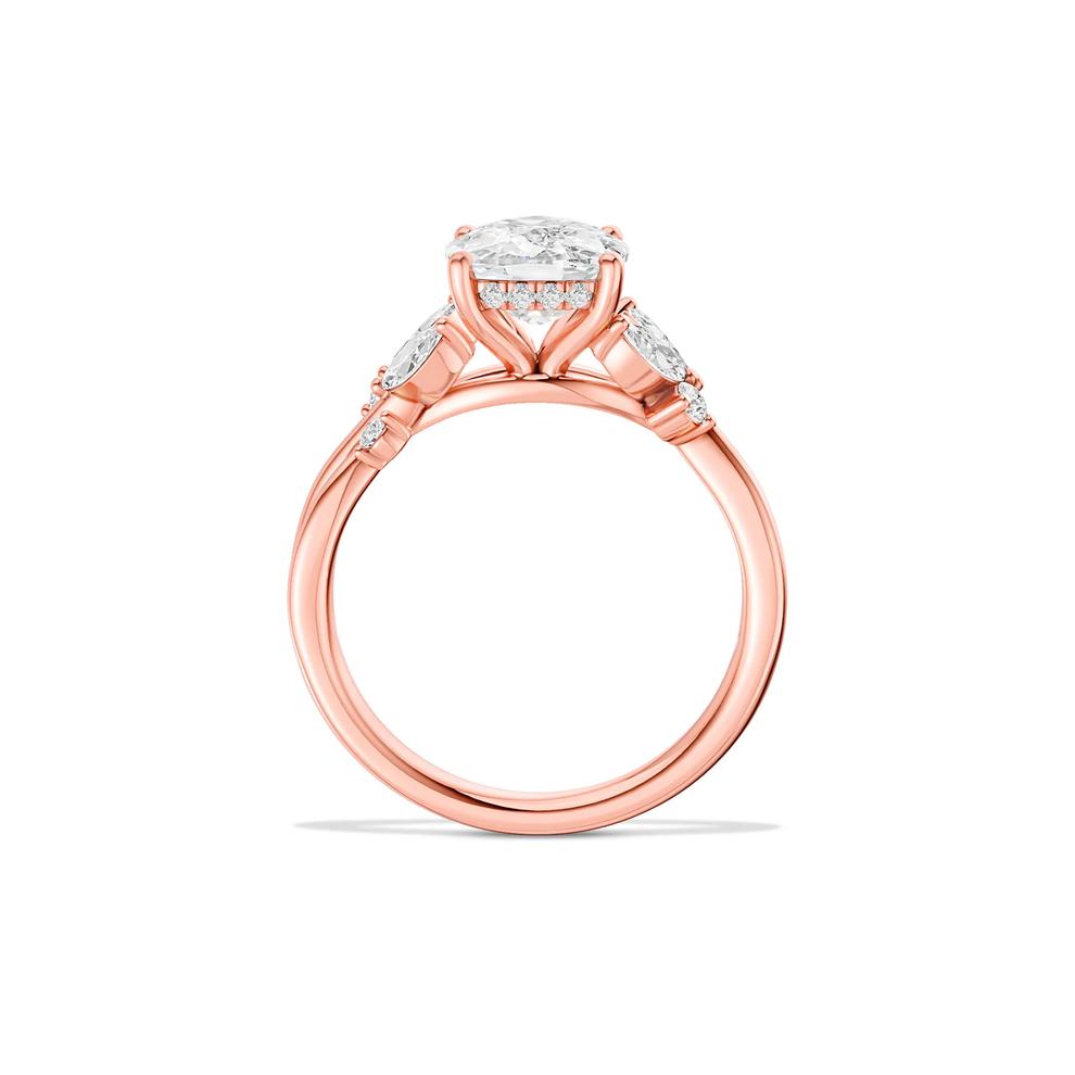 Lab Grown Diamond Elongated Cushion Wedding Ring in 14K Rose Gold (2 1/2 ct. tw.) – Image 2 of 4