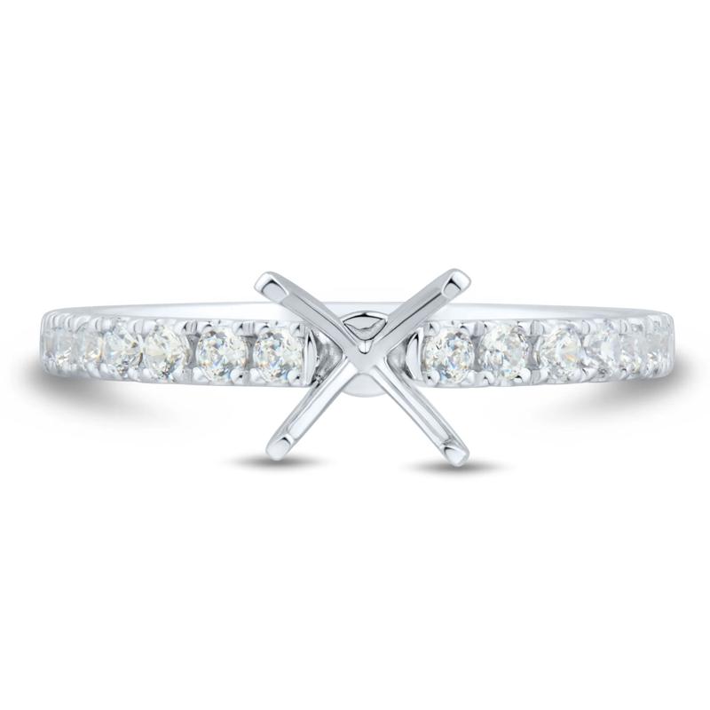 1/2 ct. tw. Brilliant-Cut Diamond Semi-Mount Engagement Ring in 14k White Gold &#40;Setting Only&#41; – Image 8 of 8