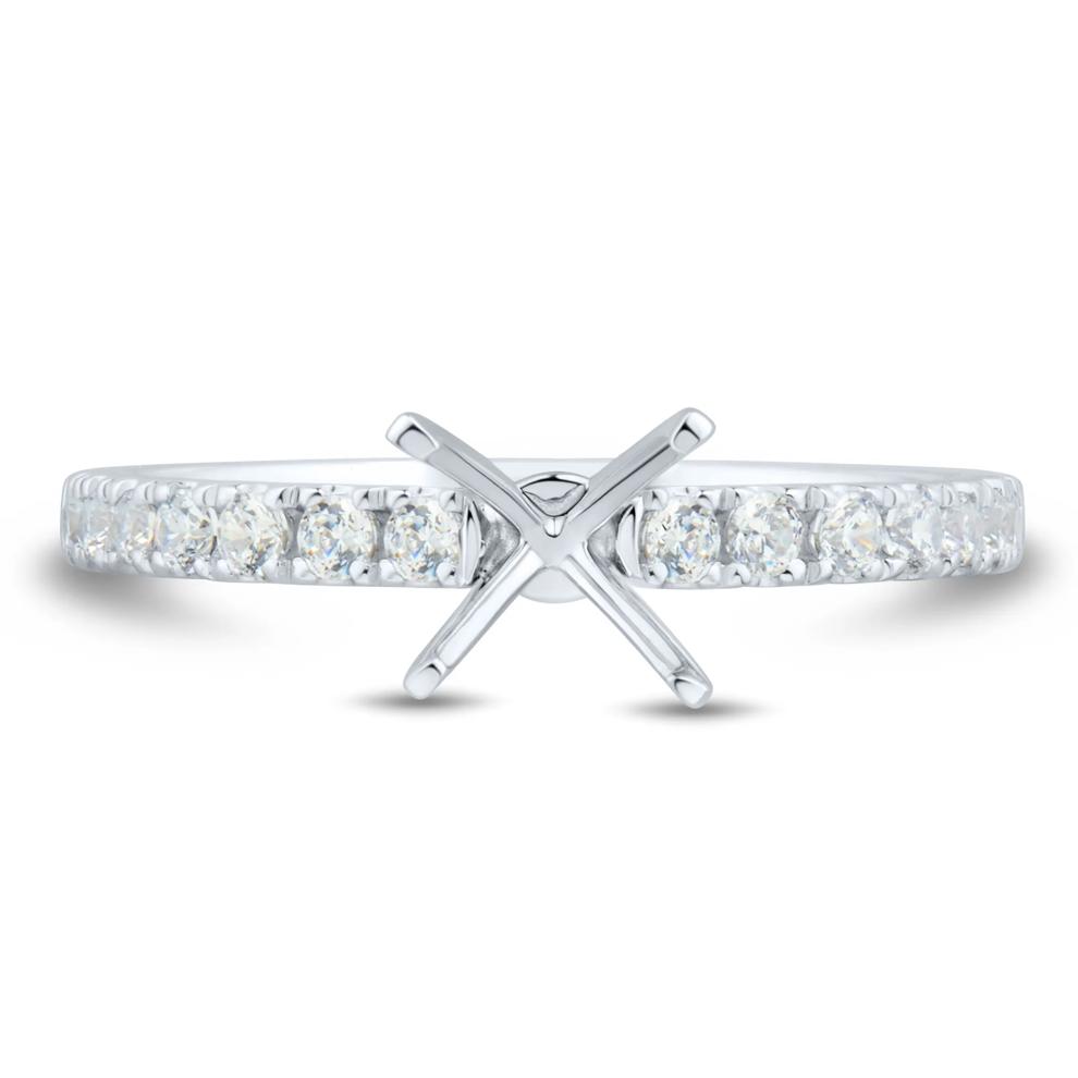 1/2 ct. tw. Brilliant-Cut Diamond Semi-Mount Engagement Ring in 14k White Gold (Setting Only) – Image 8 of 8