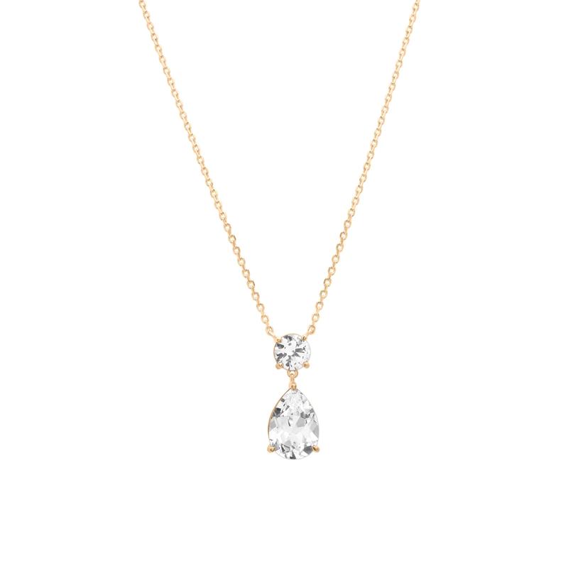 Lab-Created White Sapphire Drop Pendant in Vermeil – Image 1 of 8