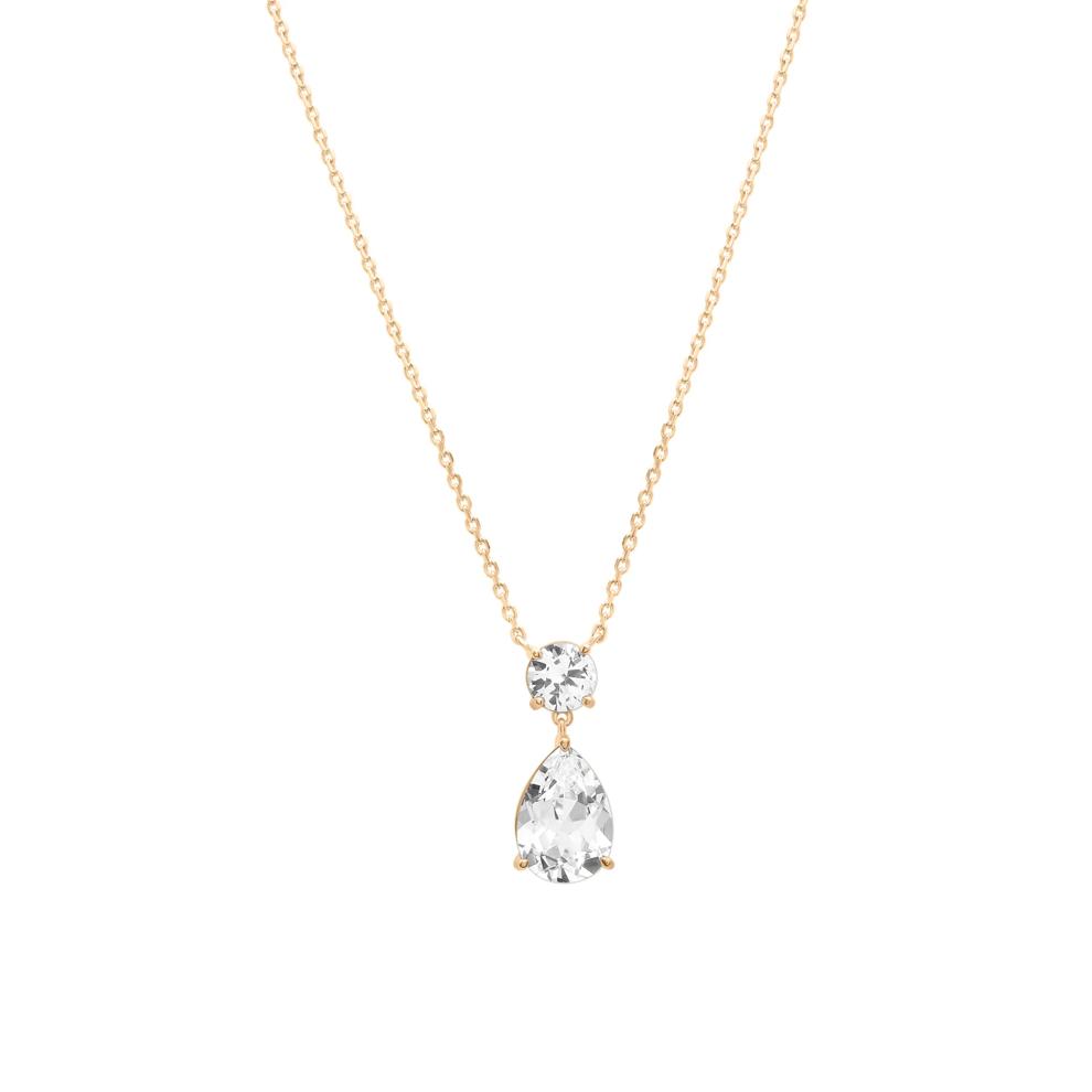 Lab-Created White Sapphire Drop Pendant in Vermeil – Image 1 of 8