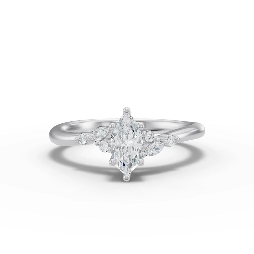 Diamond Marquise Engagement Ring in 14K White Gold (3/8 ct. tw.) – Image 1 of 4