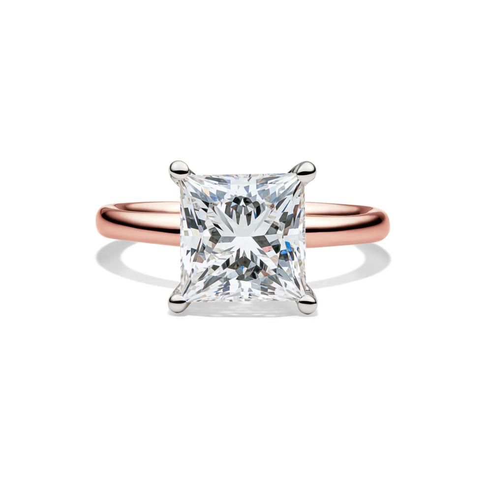 Lab Grown Diamond Princess-Cut Solitaire Engagement Ring in 14K Rose Gold (4 ct.) – Image 1 of 4