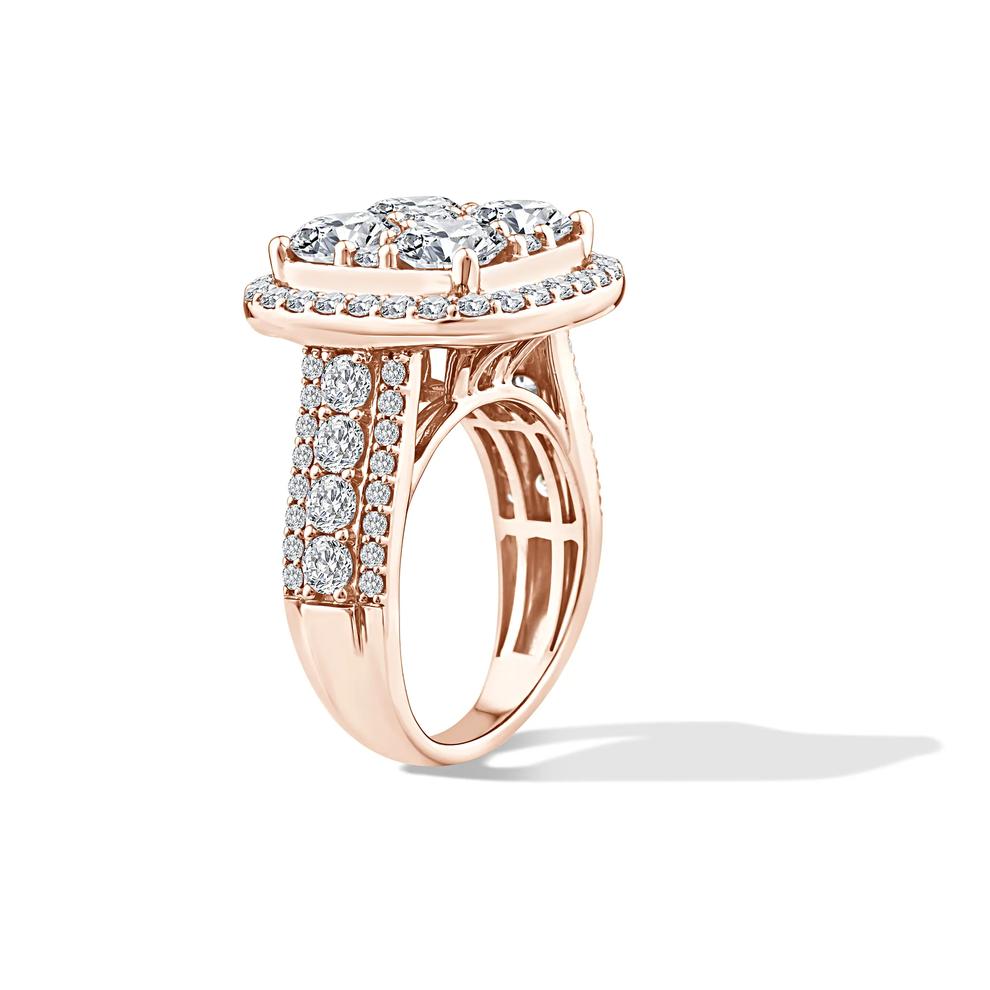 Lab Grown Diamond Halo Center Composite Engagement Ring in 10K Rose Gold (5 ct. tw.) – Image 3 of 4