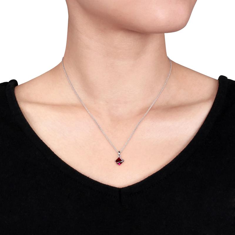 Lab Created Ruby Set in Sterling Silver  – Image 5 of 6