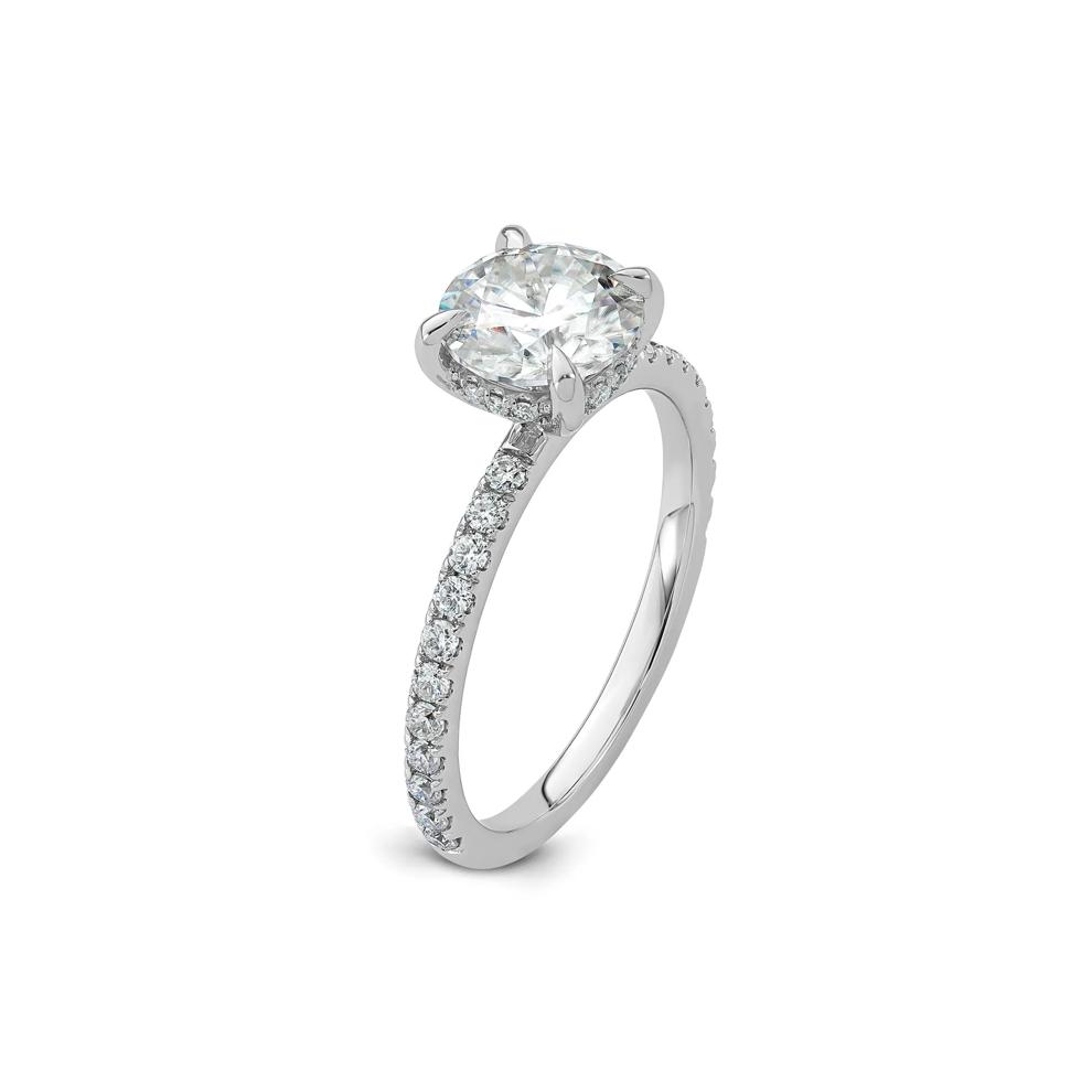 Lab-Created Moissanite Round Engagement Ring in 10K White Gold (1 7/8 ct. dew) – Image 3 of 3