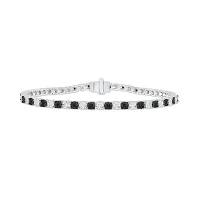 Black & White Diamond Bracelet in Sterling Silver (1/2 ct. tw.)