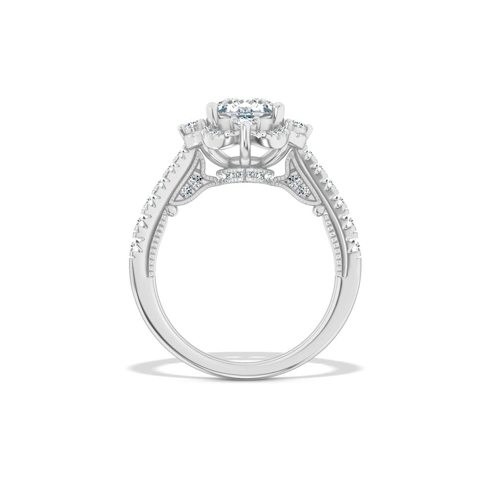 Lab Grown Diamond Pear-Shaped Halo Engagement Ring in 14K White Gold (2 5/8 ct. tw.) – Image 2 of 4
