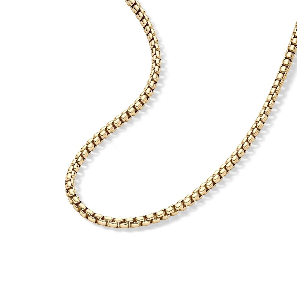 Men's Box Chain Necklace in Vermeil, 3.0MM, 20" – Image 4 of 4