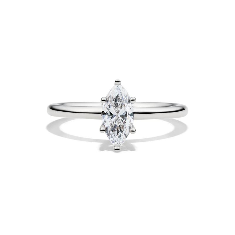 Lab Grown Diamond Marquise Solitaire Engagement Ring in 14k White Gold (3/4 ct.) – Image 1 of 4