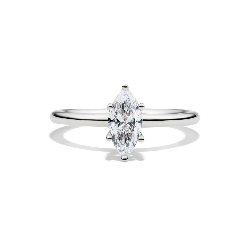 Lab Grown Diamond Marquise Solitaire Engagement Ring in 14k White Gold (3/4 ct.) – Image 1 of 4