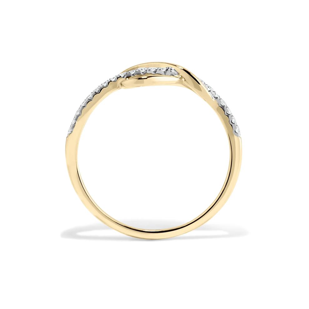 Diamond Sideways Heart Ring in 10K Yellow Gold (1/8 ct. tw.) – Image 2 of 4