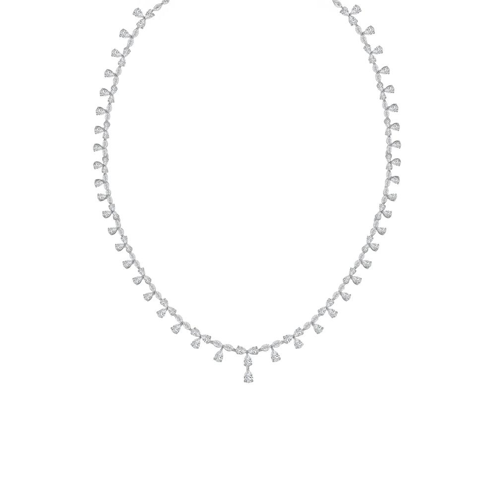Lab Grown Diamond Marquise, Pear-Shaped &amp; Round Drop Pendant in 14K White Gold (8 7/8 ct. tw.) – Image 1 of 2