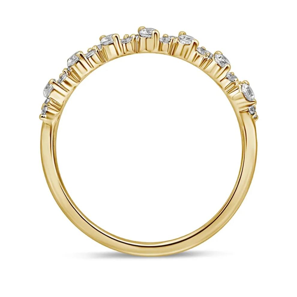 Diamond Stacking Ring with Zigzag Setting in 10K Yellow Gold (1/4 ct. tw.) – Image 2 of 3