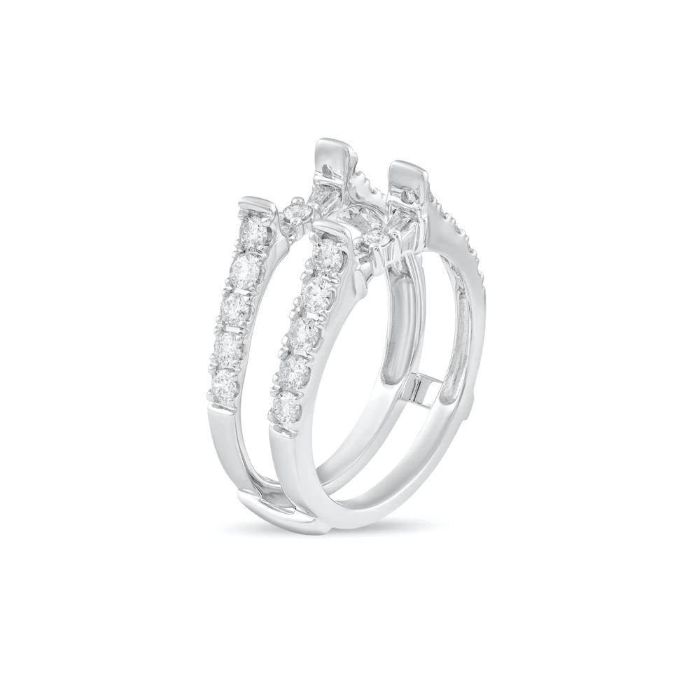 Diamond Round &amp; Baguette Insert Ring in 10K White Gold (1 ct. tw.) – Image 4 of 4