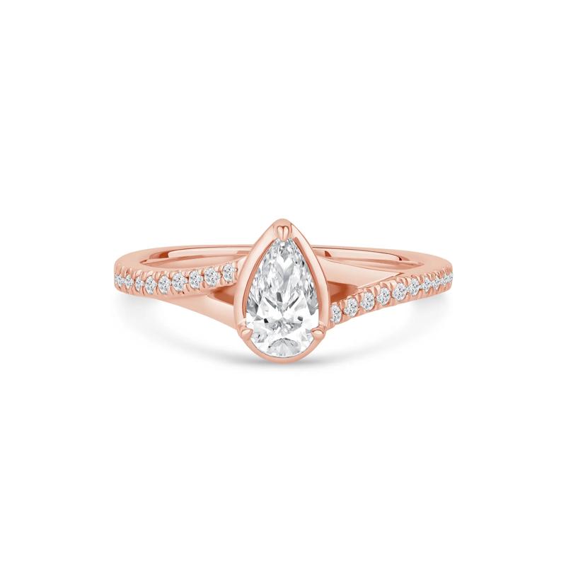Pear-Shaped Diamond Engagement Ring in 14K Rose Gold &#40;5/8 ct. tw.&#41; – Image 1 of 4