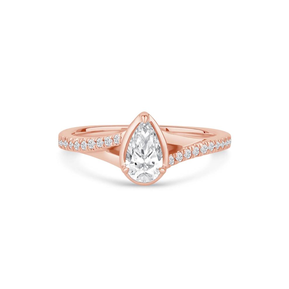 Pear-Shaped Diamond Engagement Ring in 14K Rose Gold (5/8 ct. tw.) – Image 1 of 4