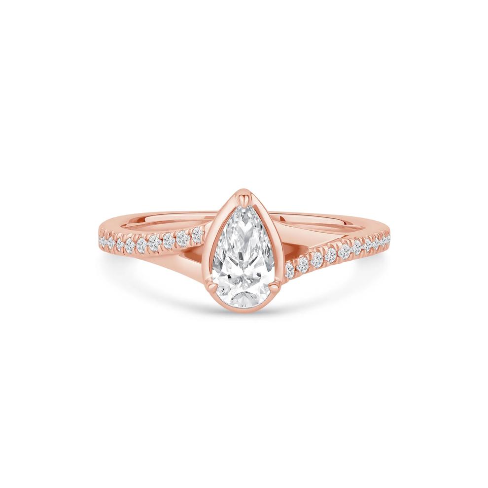 Pear-Shaped Diamond Engagement Ring in 14K Rose Gold (5/8 ct. tw.) – Image 1 of 4