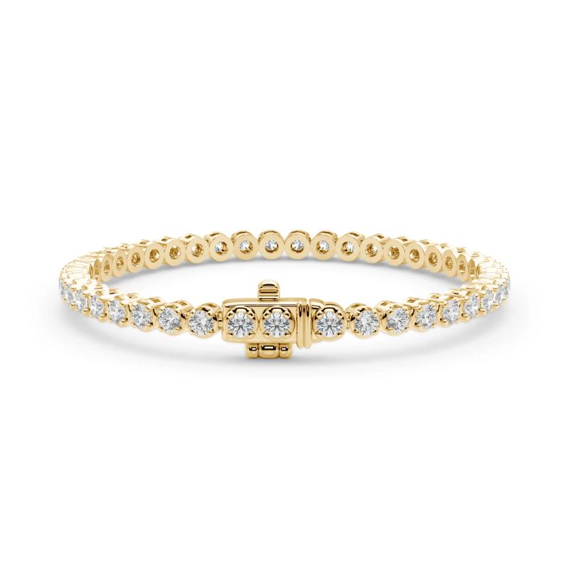 Lab Grown Diamond Round Tennis Bracelet in 14K Yellow Gold (2 1/4 ct. tw.) – Image 2 of 2
