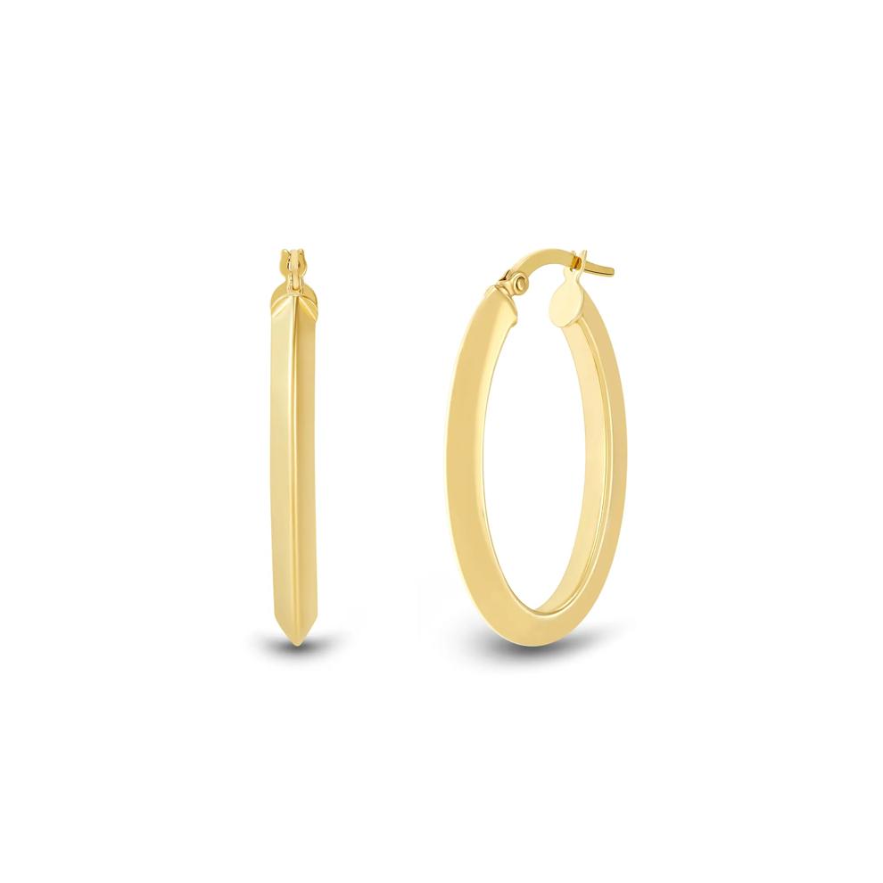Knife-Edge Hoop Earrings in 14K Yellow Gold – Image 1 of 2