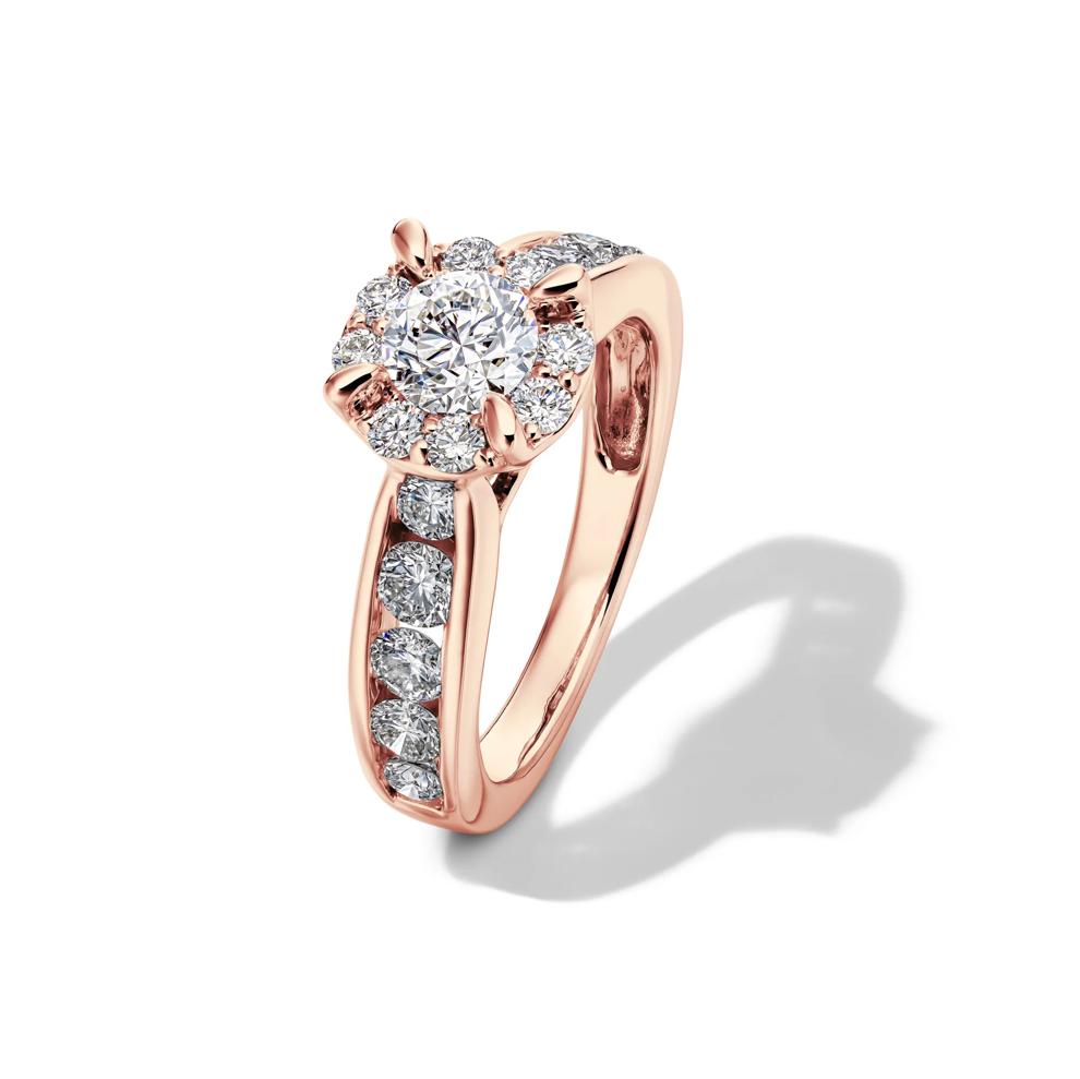 Diamond Halo Engagement Ring in 14K Rose Gold (2 ct. tw.) – Image 4 of 4