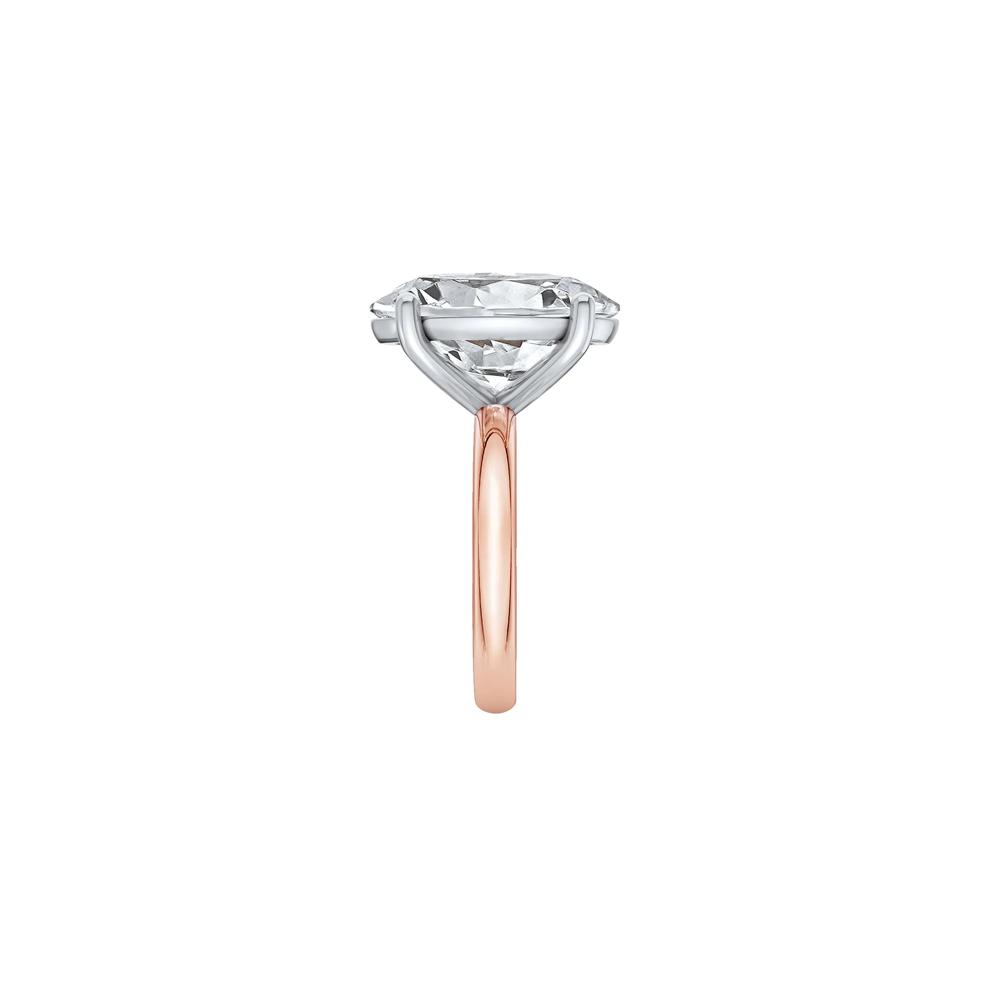 Lab Grown Diamond Oval Solitaire Ring in 14K Rose &amp; White Gold (7 ct.) – Image 3 of 4