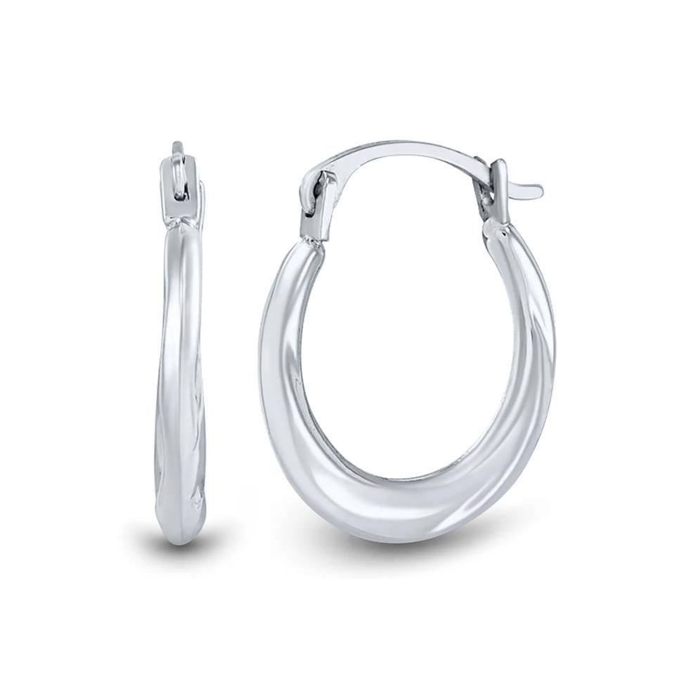 Twist Hoop Earrings in 14K White Gold, 15MM – Image 1 of 1