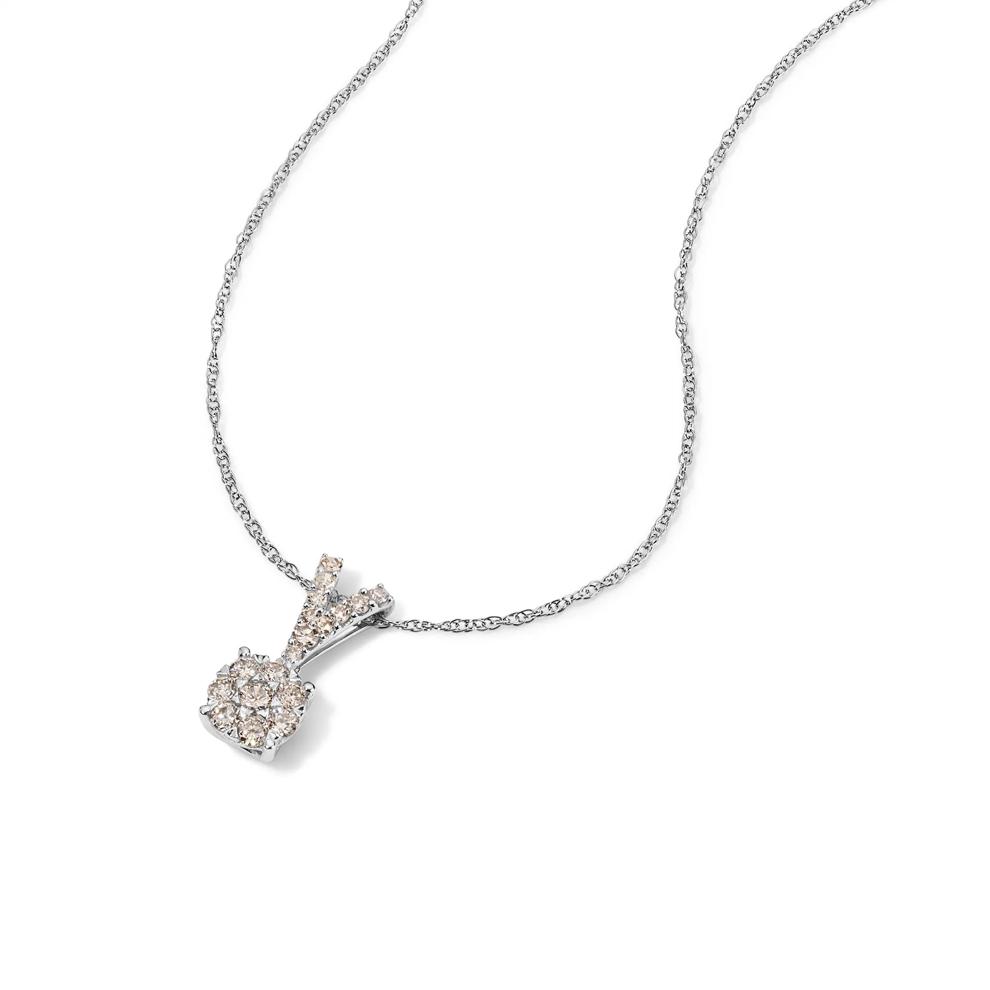 Diamond Round Pendant Necklace in 10K White Gold (1/4 ct. tw.) – Image 4 of 4