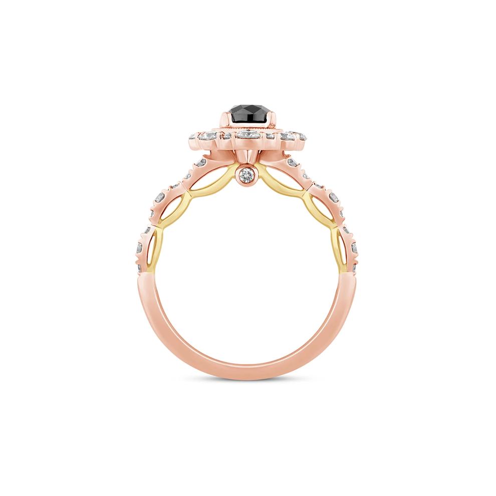 Black &amp; White Diamond Halo Engagement Ring in 14K Gold (1 3/4 ct. tw.) – Image 2 of 3