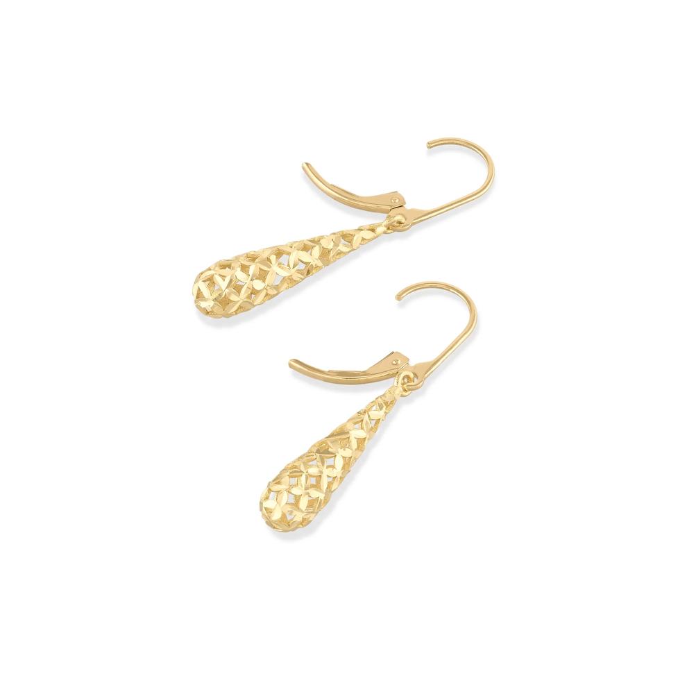Polished Tapered Drop Earrings in 10K Yellow Gold – Image 2 of 2
