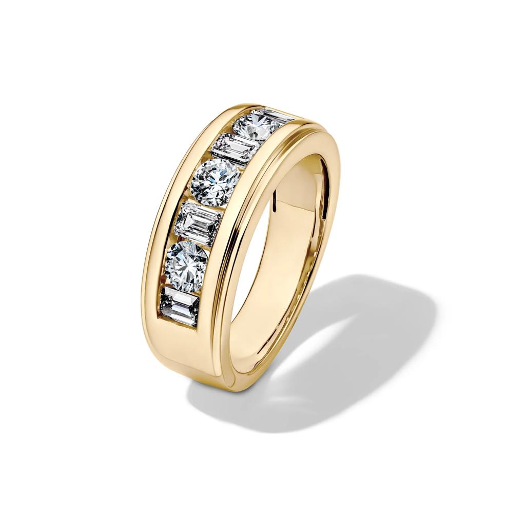 Men's Lab Grown Diamond Channel-Set Wedding Band in 10K Yellow Gold (2 ct. tw.) – Image 4 of 4