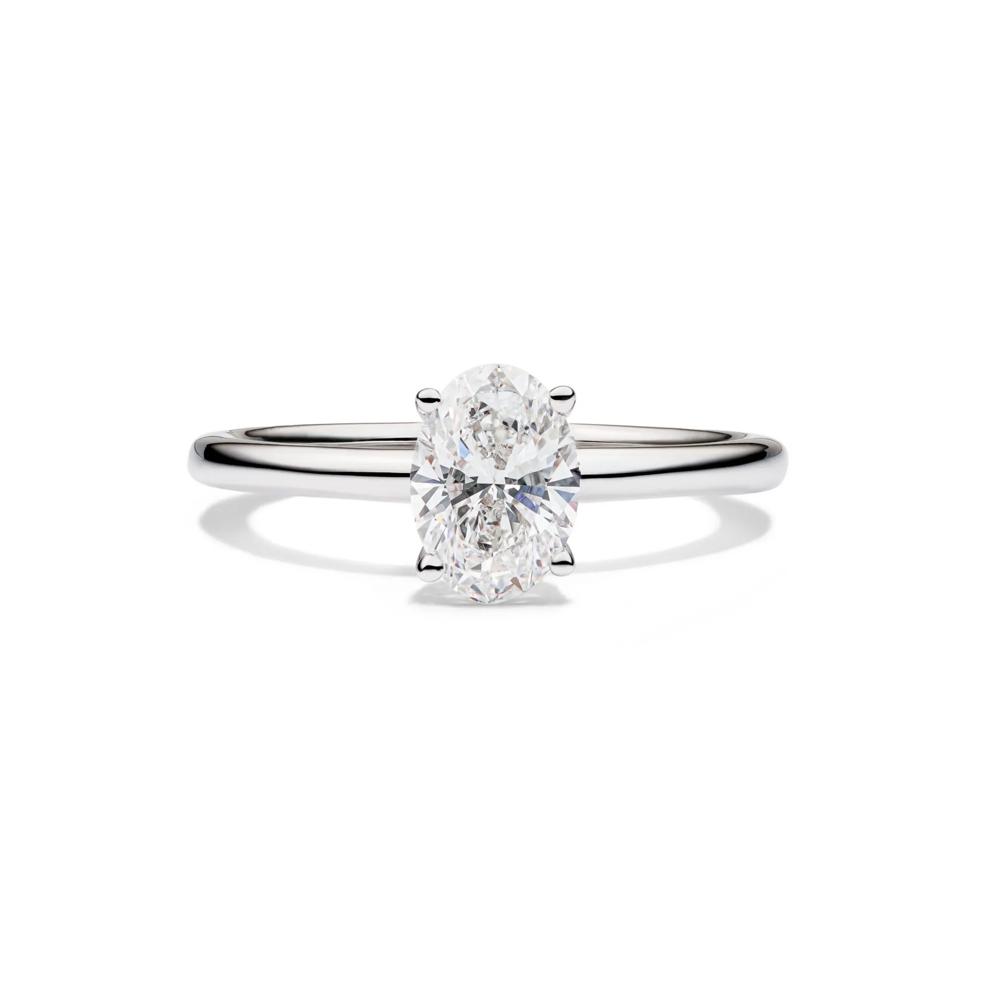 Lab Grown Diamond Oval Solitaire Ring in Platinum (1 ct.) – Image 1 of 4