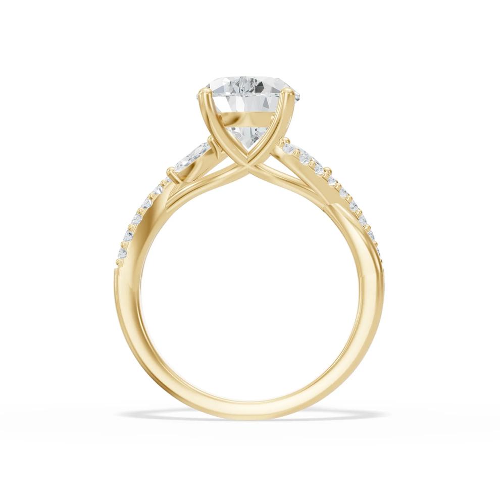 Lab Grown Diamond Pear Center Engagement Ring in 14K Yellow Gold (3 1/3 ct. tw.) – Image 2 of 4