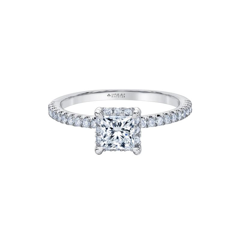 Princess-Cut Diamond Halo Engagement Ring in 14K White Gold &#40;1 ct. tw.&#41; – Image 1 of 7