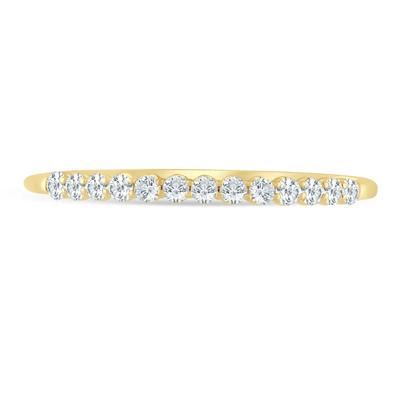 Lab Grown Diamond Round Anniversary Band in 10K Yellow Gold (1/7 ct. tw.)
