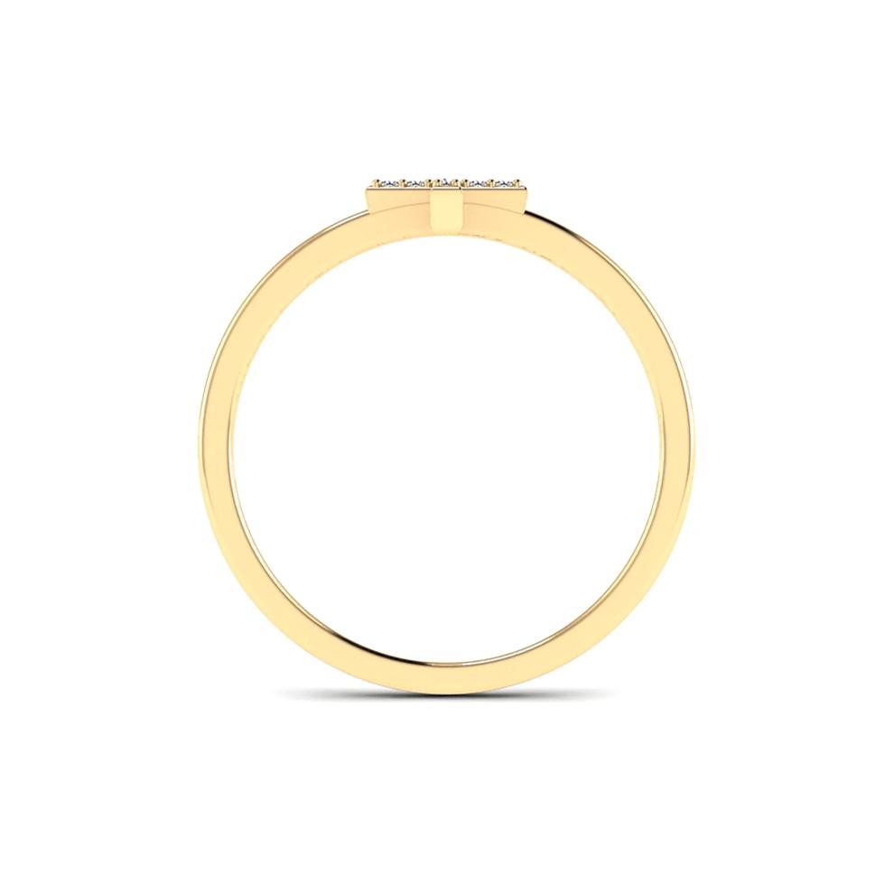Diamond Accent Vertical Cross Ring in 10K Yellow Gold – Image 2 of 4