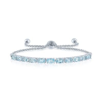 London Blue Topaz Bolo Bracelet in Sterling Silver