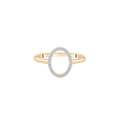 Diamond Open Oval Ring in 10K Yellow Gold (1/10 ct. tw.)