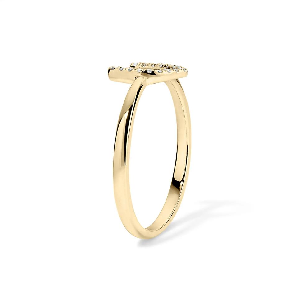 Diamond Accent Horseshoe Ring in 10K Yellow Gold – Image 3 of 4