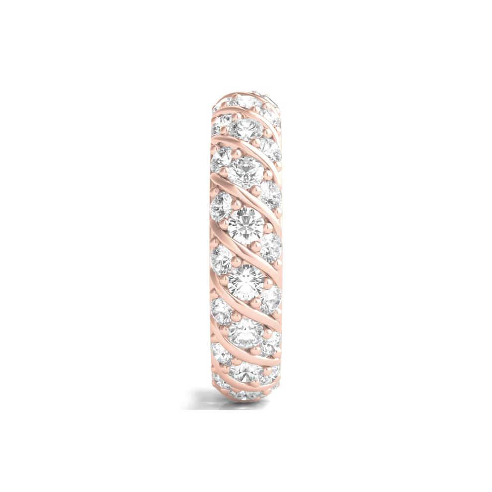 Round-Cut Rolling Pave Lab Grown Diamond Eternity Band in 14k Rose Gold (2 1/2 ct. tw.) – Image 3 of 3