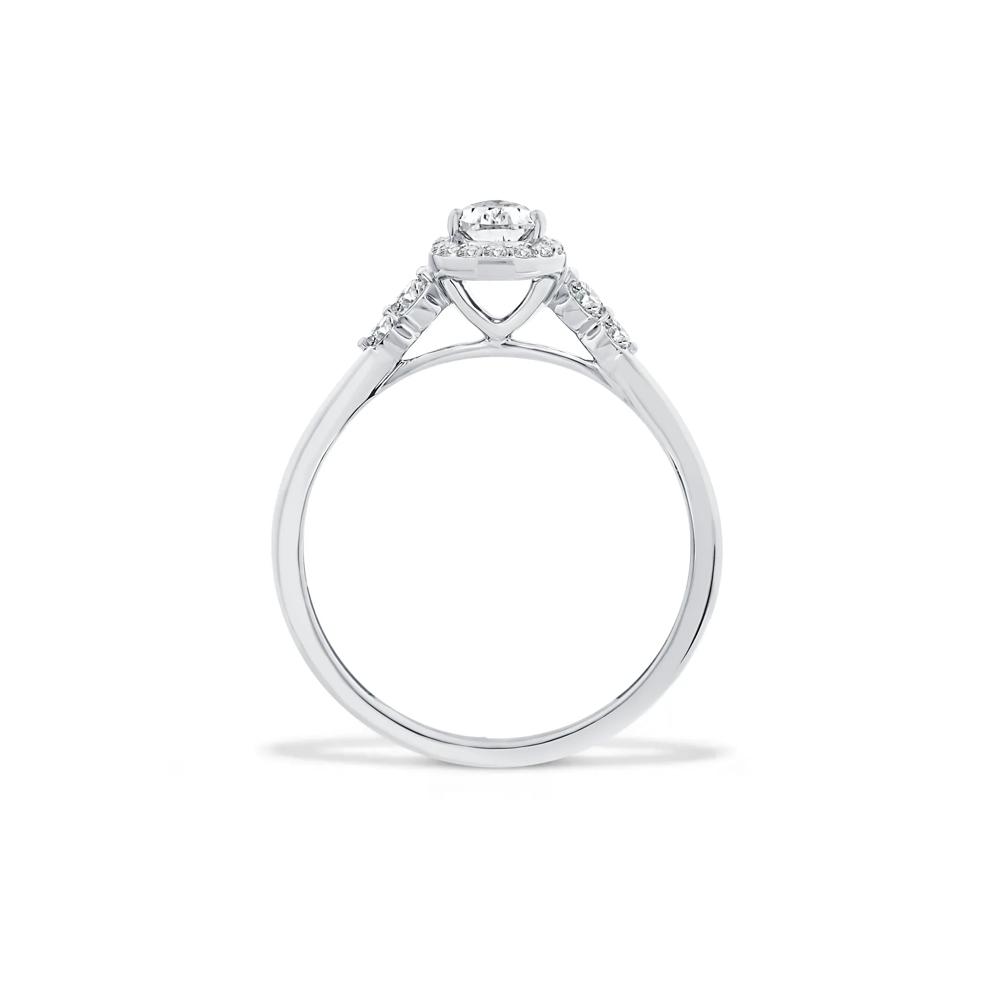 Lab Grown Diamond Pear-Shaped Halo Center Promise Ring in 10K White Gold (1/2 ct. tw.) – Image 2 of 4