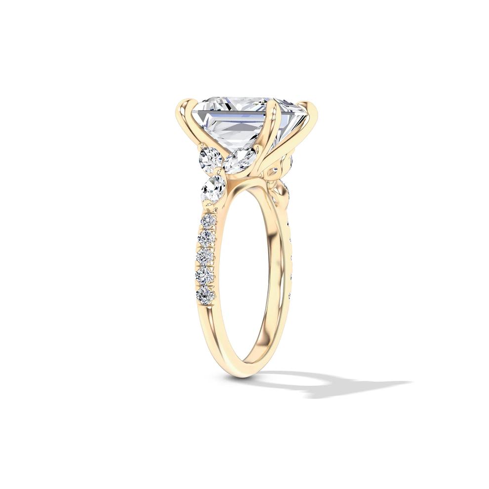 Lab Grown Diamond Princess-Cut Center Engagement Ring in 14K Yellow Gold (4 1/2 ct. tw.) – Image 3 of 4