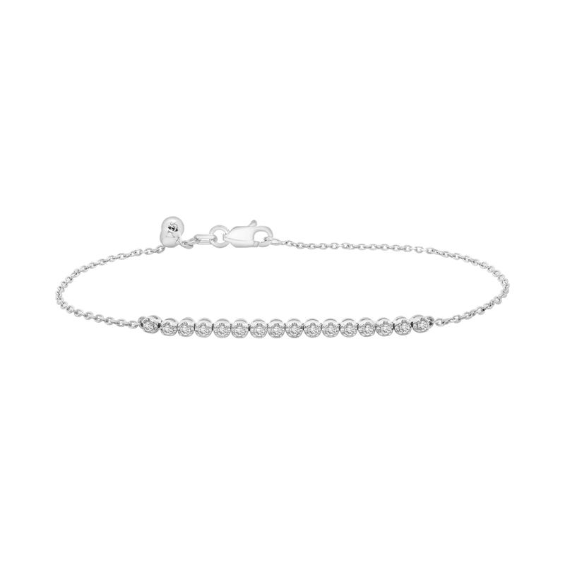 Diamond Buttercup Setting Chain Bracelet in 10K White Gold (1/4 ct. tw.) – Image 1 of 1