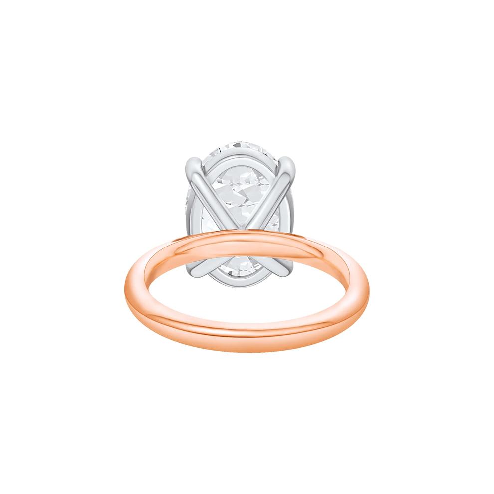 Lab Grown Diamond Oval Solitaire Ring in 14K Rose &amp; White Gold (6 ct.) – Image 4 of 4