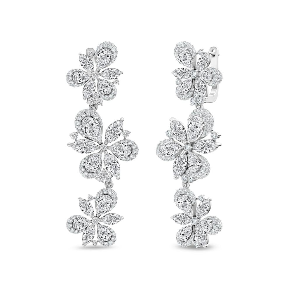 Lab Grown Diamond Multi-Stone Earrings in 14K White Gold (14 ct. tw.) – Image 3 of 3