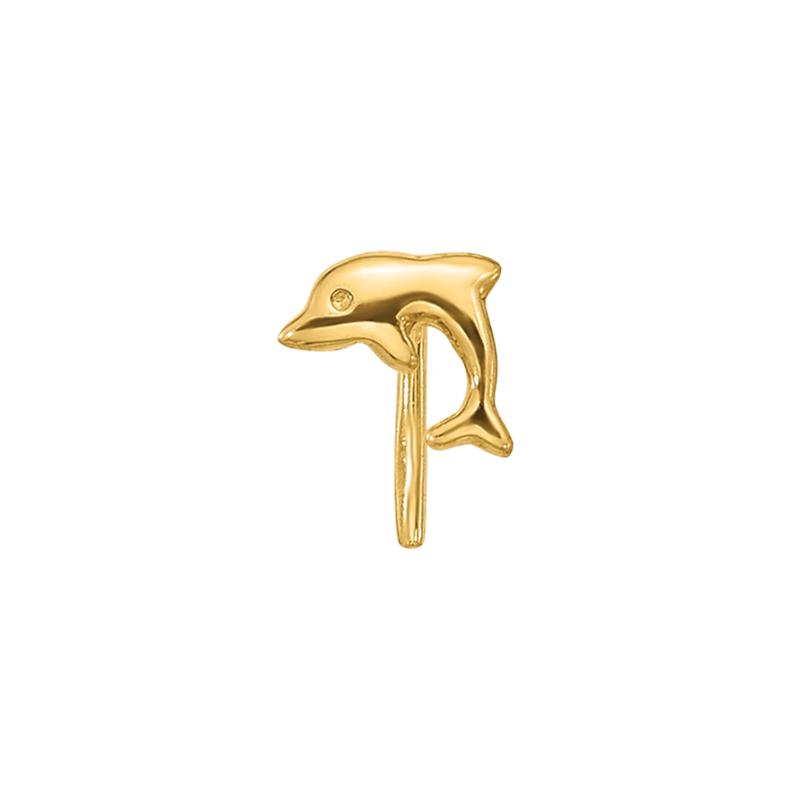 Polished Dolphin Nose Stud in 14K Yellow Gold, 23 Gauge – Image 3 of 3