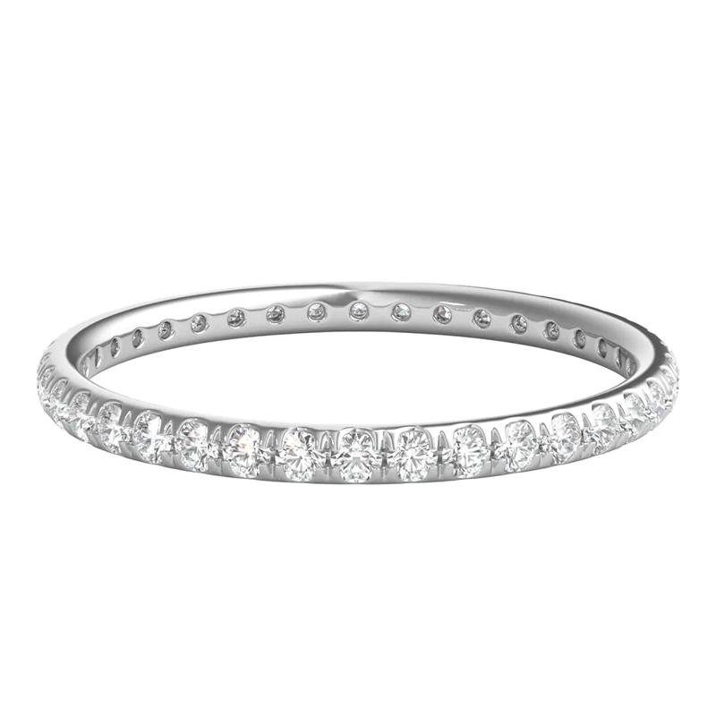 Diamond Wedding Band with Eternity Setting in 14K White Gold &#40;1/2 ct. tw.&#41; – Image 1 of 3