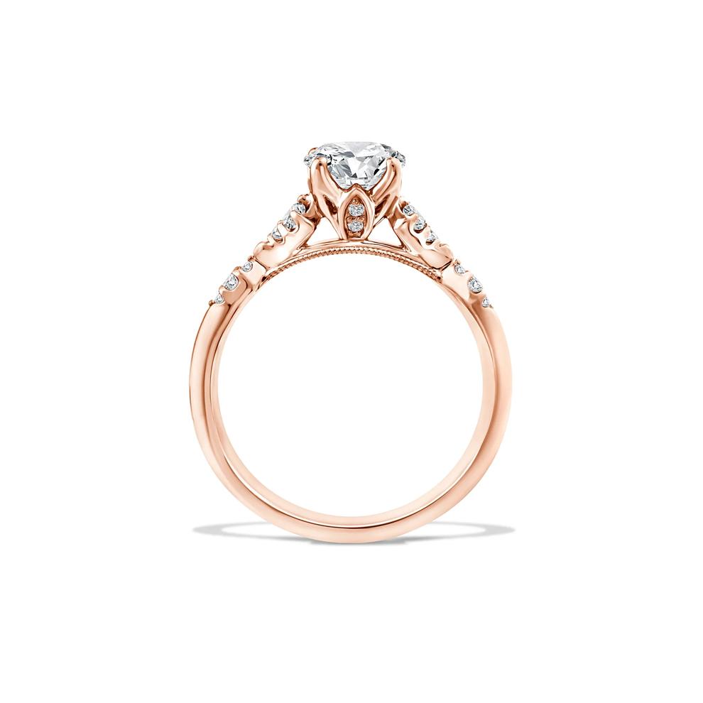 Lab Grown Diamond Round Center Faux Marquise Engagement Ring in 10K Rose Gold (1 1/8 ct. tw.) – Image 2 of 4