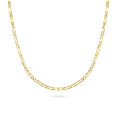 Hollow Beveled Mariner Chain in 14K Yellow Gold, 3.4mm, 18"