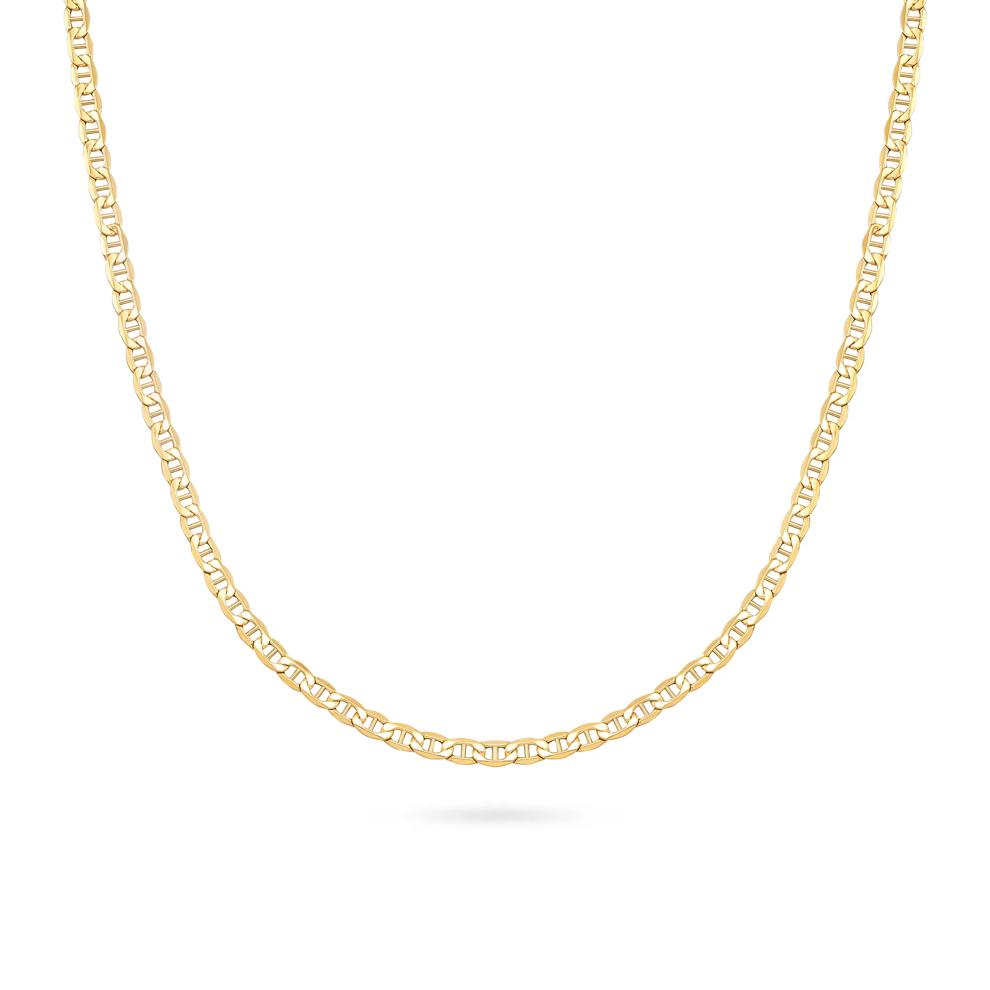 Hollow Beveled Mariner Chain in 14K Yellow Gold, 3.4mm, 18" – Image 1 of 4